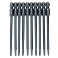 Pikkukuva 3 / 5: 10 kpl 100mm 1/4\" Kuusiokanta T10 Magneettinen Torx-kärki Ruuvimeisselikärkisarja