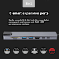 Pikkukuva 5 / 5: 8-in-1 Hub Type-C - HDMI RJ45 PD USB -telakointiasema Type-C Hub Splitter -muunninadapteri