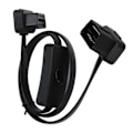 Miniatyrbillede 2 af 5: Sort Han 16 Pin Diagnostisk Fladt Kabel Adapter Konnektor Hun 8 Kerne OBD2 Forlængerkabel med Kontakt