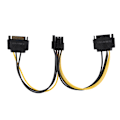 Miniatyrbillede 2 af 5: DUAL SATA 15pin Han til 8pin Hun PCI-E Strømadapterkabel 20cm
