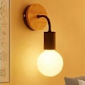 Miniatyrbillede 1 af 5: Moderne E27 Edison Vægslampe Samtids Metal Loft Led Træ Væglampe Type Væglamper til Sengen Hjem Cafe Bar Gang Spisestue Stue varm gul
