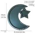 Miniatyrbilde 2 av 3: Ramadan Trettbrett i Tre - Eid-tallerkener - Ramadan-dekorasjoner - Serveringsutstyr (1 stk, Blå)