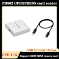 Pikkukuva 2 / 5: Ph862 CFexpress Cfe -kortinlukija + Type-C - Type-C -kaapeli USB3.1 Gen 2 10 Gbps Nopea Kannettava Kortinlukija