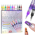 Miniatyrbild 1 av 5: Fine Tips 3D Nagelkonstpennor, 12 Färger 0,5 MM Nagellackspennor Nagelpunkt Graffiti Prickpenna för Hemsalong Snabb DIY Nagelkonst