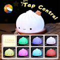 Miniatyrbillede 2 af 5: Dumpling Lys Til Børn, Sød Natlampe Farveskiftende Silikon Natlys USB Opladning, Blød Lampe Til Drenge Piger Kawaii Gave
