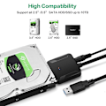 Pikkukuva 4 / 5: SATA-USB 3.0 -kaapelimuunnin 2,5 ja 3,5 tuuman HDD SSD -kiintolevyille