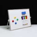 Miniatyrbillede 3 af 3: A4 skrivebords whiteboard, foldbar notesbog whiteboard, nem at opbevare og slette lille whiteboard til noter og studier