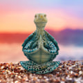 Miniatyrbillede 3 af 4: Havskildpadde meditation afslappet dekoration ornamenter ocean hjem have ornamenter meditation skildpadde simulering ocean
