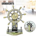 Miniatyrbillede 3 af 5: Metal Ror Ornamenter Zink Legering Retro Håndværk Kontor Dekoration Skib Pilot Ror Model Ornamenter Statue