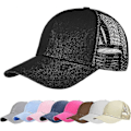Miniatyrbilde 1 av 5: Baseballcaps med hull for hestehale - Justerbar caps med netting - Unisex Polo-stil