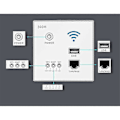 Miniatyrbild 5 av 5: Trådlöst WiFi-uttag RJ45, AP-relä Smart USB-uttag, Kristallglaspanel, 300 Mbps inbyggd vägg WI