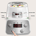 Miniatyrbilde 4 av 5: Yoghurtmaskin 2024, 3 i 1 Gresk Yoghurtmaskin, kan lage Yoghurt/Natto/Risvin, automatisk digital yoghurtmaskin med tidskontroll, 1,2 liter glass