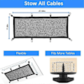 Miniatyrbillede 5 af 5: Kabelstyring Net Kit Under Desk, Kapacitet Kabel Organizer Net Under Desk, Fleksibel Polyester Mesh