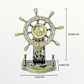 Miniatyrbillede 2 af 5: Metal Ror Ornamenter Zink Legering Retro Håndværk Kontor Dekoration Skib Pilot Ror Model Ornamenter Statue