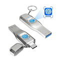 Miniatyrbillede 2 af 5: Fingeraftryks Flash Drive Metal OTG Pendrive USB3.0 Type C til Laptop Telefon Lås Thumbdrive Jump USB