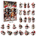 Miniatyrbillede 3 af 5: Adventskalender 2024 Kvinder 2024 Festival Ferie Adventskalender 24 Dages Jule Nedtællingskalender Dachshund Vedhæng Med Julemandshuer 2D Juletræ C