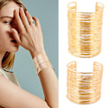 Miniatyrbild 4 av 4: Metallarmband, ihåligt öppet handsmide, bred version för kvinnor, punk-personlighet armband