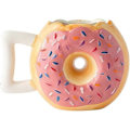 Pikkukuva 1 / 4: Keramiikkadonitsi-muki - Herkullinen vaaleanpunainen lasite donuts ja sprinkles - Hauska \"mmm. Donuts!\" -lause - Iso 14 oz - Hauska kahvimuki lahjaksi