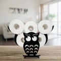 Miniatyrbillede 2 af 5: Dekorativ Toiletpapirholder - Fritstående Badeværelsespapir Opbevaring Sort Rulle Papir Opbevaring S