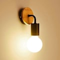 Miniatyrbillede 5 af 5: Moderne E27 Edison Vægslampe Samtids Metal Loft Led Træ Væglampe Type Væglamper til Sengen Hjem Cafe Bar Gang Spisestue Stue varm gul