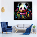 Miniatyrbilde 2 av 4: Gigantpanda malt og trykt hjemmebakgrunn, spraymalt HD-maleri, 1 stk