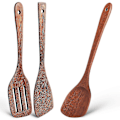 Miniatyrbild 1 av 2: 3 st Köksspatel Trä Stekspade Platt Spatel Nonstick Spatel med Slitsar Wokspatel Köksredskap