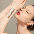 Miniatyrbild 2 av 4: Metallarmband, ihåligt öppet handsmide, bred version för kvinnor, punk-personlighet armband