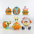 Miniatyrbillede 2 af 5: 6-pak Hamburger Party SpongeBob SquarePants Håndlavede Kontormodel Skrivebords Dekorative Ornamenter