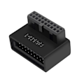 Miniatyrbillede 1 af 5: USB 3.0 19/20-polet Han til Hun Forlængeradapter Vinklet 90 Grader Konverter PH19B