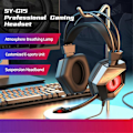 Miniatyrbillede 2 af 5: Kablet Gaming Headset med Mikrofon til Switch PC Computer Laptop Hovedtelefon A