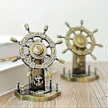 Miniatyrbillede 5 af 5: Metal Ror Ornamenter Zink Legering Retro Håndværk Kontor Dekoration Skib Pilot Ror Model Ornamenter Statue