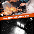 Pikkukuva 4 / 5: Grillin valot BBQ:lle vedenpitävät - Painonappikytkin & 10 Superkirkasta grilli-LED-lamppua lämmönkestäviä ja joustavia