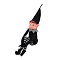 Miniatyrbillede 1 af 3: 12 tommer langbenet elf dukke, sort jule dreng elf legetøj, kan hænges eller dekoreres