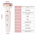 Miniatyrbillede 3 af 4: Blå Dual-Head Elektrisk Bikini Trimmer, USB Type-C Genopladelig Vandtæt Hårfjerner til Kvinder