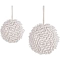 Miniatyrbild 1 av 3: Fuzzy Ball Snabbtorkande Handduk, Hängande Kökshanddukar för Badrum, Hängande Handdukar för Badrum, Kökshanddukar (2-pack vit)