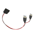Miniatyrbilde 2 av 4: Dobbel USB til SATA 15-pin adapterkabel strømledning for 2,5 SATA harddisk