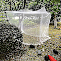 Miniatyrbilde 1 av 3: 200*100*200cm Campingnett med enkelt dør, hvit mesh, bærbar, firkantet, sammenleggbar, myggkontroll, myggnett