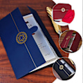 Miniatyrbillede 2 af 3: 3 stk. Guldstempling Certifikat Cover Papir Dokument Covers Certifikatholdere Diplomholdere