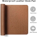 Miniatyrbilde 4 av 5: Lærskriveunderlag for skrivebord, Kontormatte, Laptop-skriveunderlag, Vannbestandig skriveunderlag for kontor og hjem (80cm x 40cm, Brun)