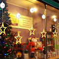 Miniatyrbillede 4 af 5: LED stjerner julepynt, pakke med 3, 10 LED julepynt inde med timer, varm hvid fe lys stjerner til vinduespynt, jul