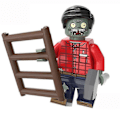 Miniatyrbillede 5 af 5: 8 stk. Zombies Serie Reparationsmand Jern Spand Bonde Zombie Samlet Byggeklodser Miniature Legetøj