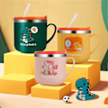Pikkukuva 2 / 5: Wharick 270ml Oppimisjuomakupillinen Helppokäyttöinen Käytännöllinen Ihastuttava Dinosaurusten Kuvioinen Lapsen Sippy Cup
