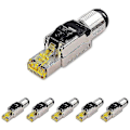 Miniatyrbild 1 av 5: 6-pack verktygsfria skärmade RJ45 Cat 8, Cat8-avslutningsplugg, Cat8-plugg
