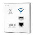 Miniatyrbild 1 av 5: Trådlöst WiFi-uttag RJ45, AP-relä Smart USB-uttag, Kristallglaspanel, 300 Mbps inbyggd vägg WI