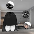 Miniatyrbilde 3 av 5: 10 stk Reise Skopose Drawstring Ikke-vevd Sko Oppbevaringsposer med Transparent Vindu for Daglig og Reisebruk (Svart)