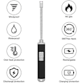 Miniatyrbillede 1 af 3: Ronxs Lighter, Opgraderet Lyslighter, Campinglighter, Grilllighter, USB Lighter, Plasma Arc Med LED Batteriindikator, Sikkerhedslås