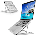 Miniatyrbild 1 av 3: Laptopstöd, Ventilerat Laptopstöd, Ergonomiskt Justerbart Standard Laptopstöd för Macbook Air Pro, PC, Ipad, Notebook, Surfplatta (7-14 tum) (silver)