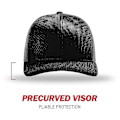 Miniatyrbild 2 av 4: Unisex Trucker Justerbar Snapback Basebollkeps, Mesh Utomhus Lättbräda, Solid Färg, Svart, 1-pack