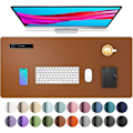 Miniatyrbilde 1 av 5: Lærskriveunderlag for skrivebord, Kontormatte, Laptop-skriveunderlag, Vannbestandig skriveunderlag for kontor og hjem (80cm x 40cm, Brun)