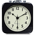 Miniatyrbild 1 av 5: 8,5 cm Analog Väckarklocka Svart Kvadrat Tyst Liten Metall Reseväckarklockor För Barns Säng